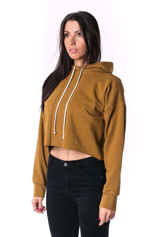 The Woman Panelled Cropped Hoody 17 // umber