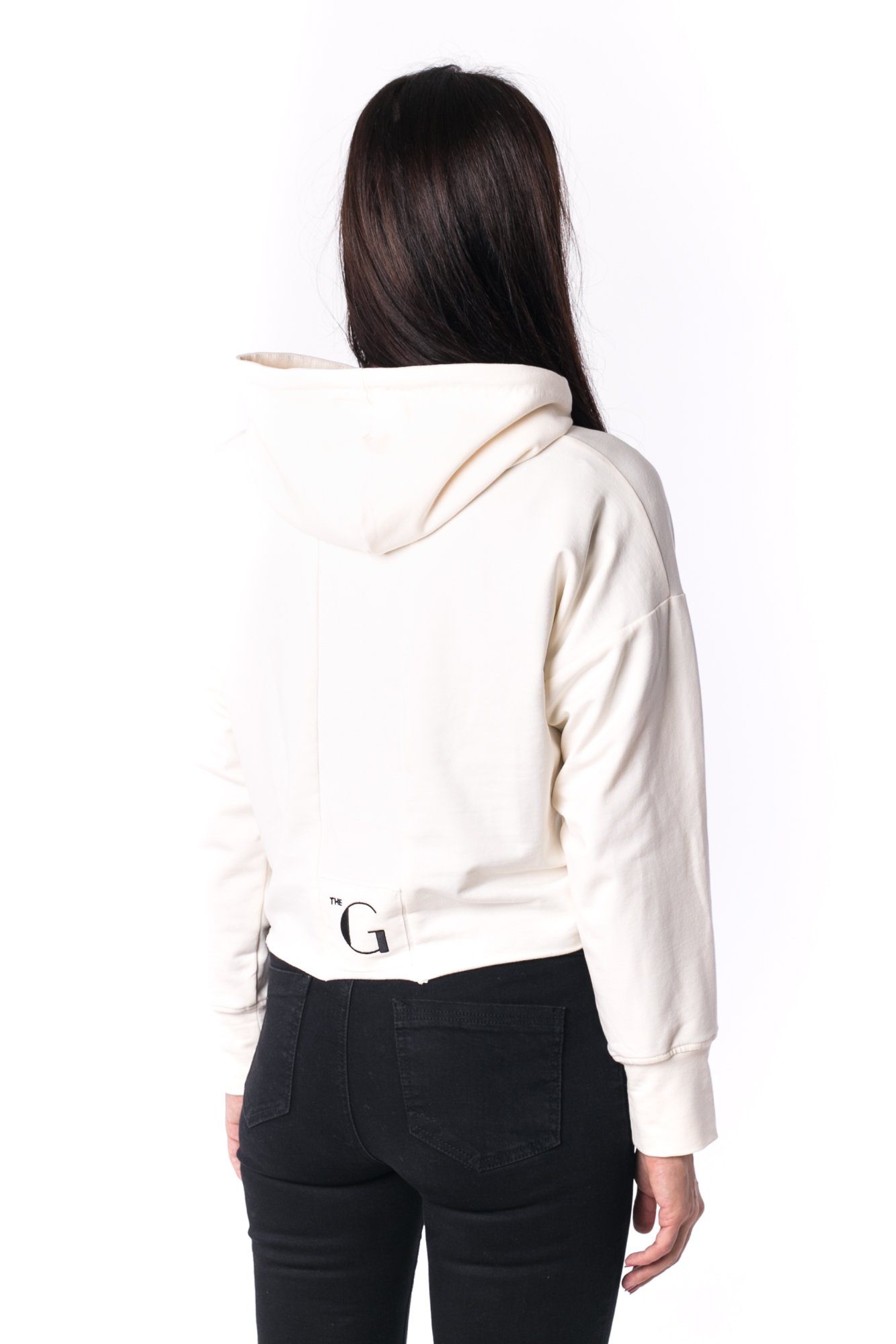 The Woman Paneled Cropped Hoody 17 // perla