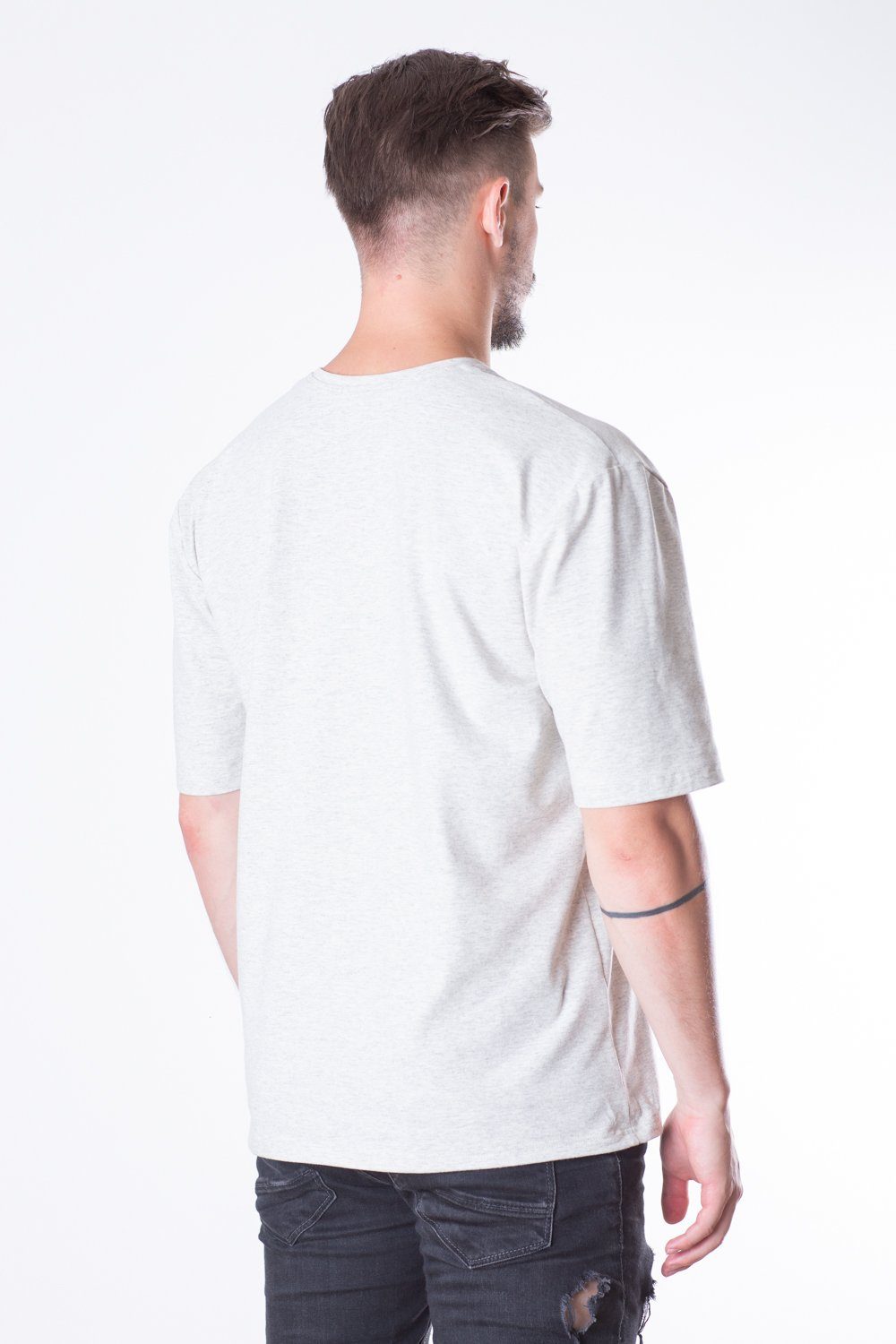 Francúzske tričko Terry Man Oversize // sivobiele