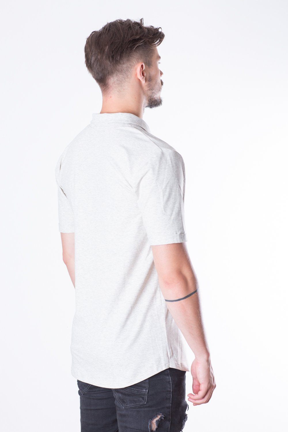 Francúzske Terry Man Polo // sivobiele