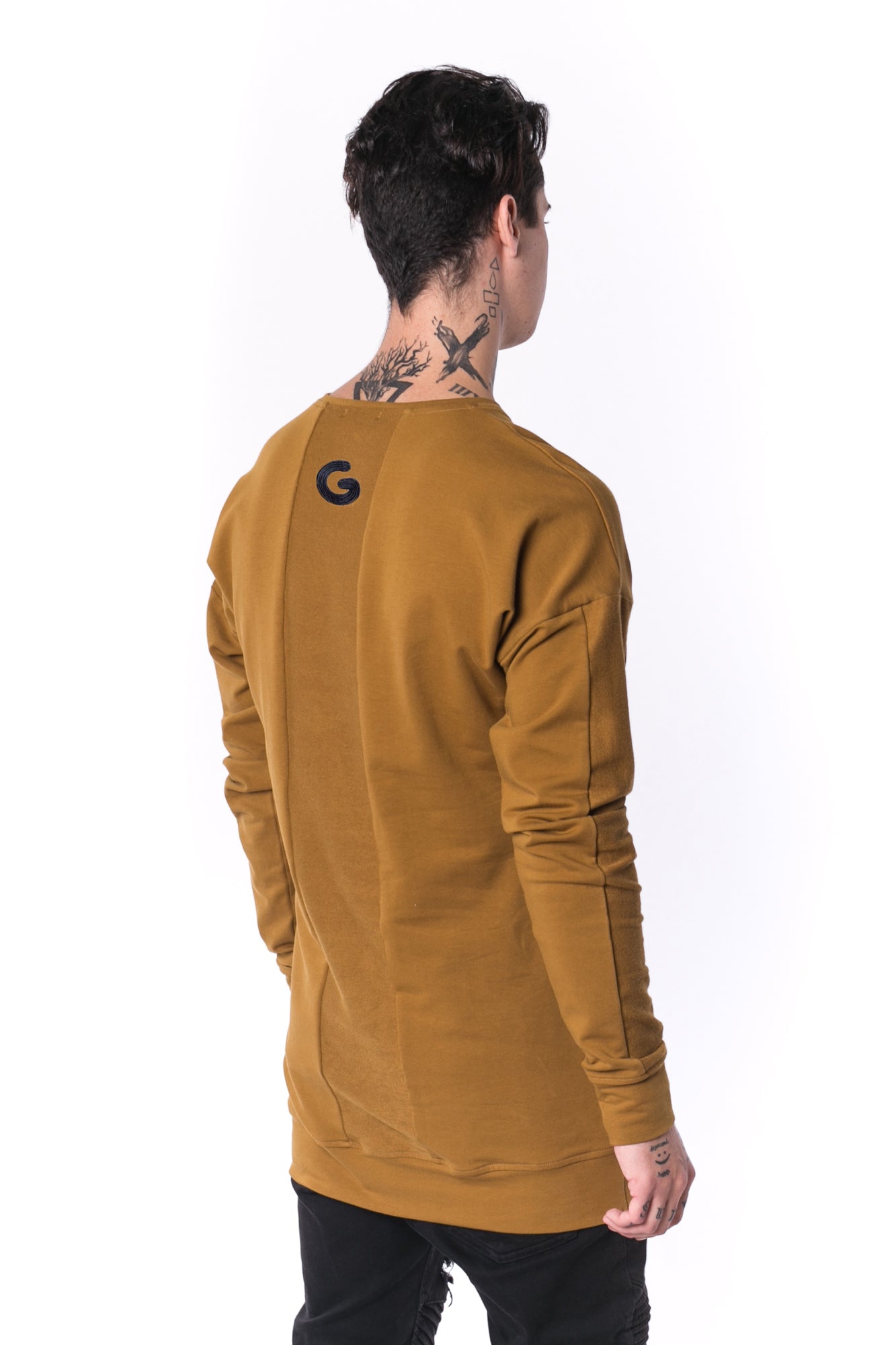 The Man Paneled Pullover Crewneck 17 // umber