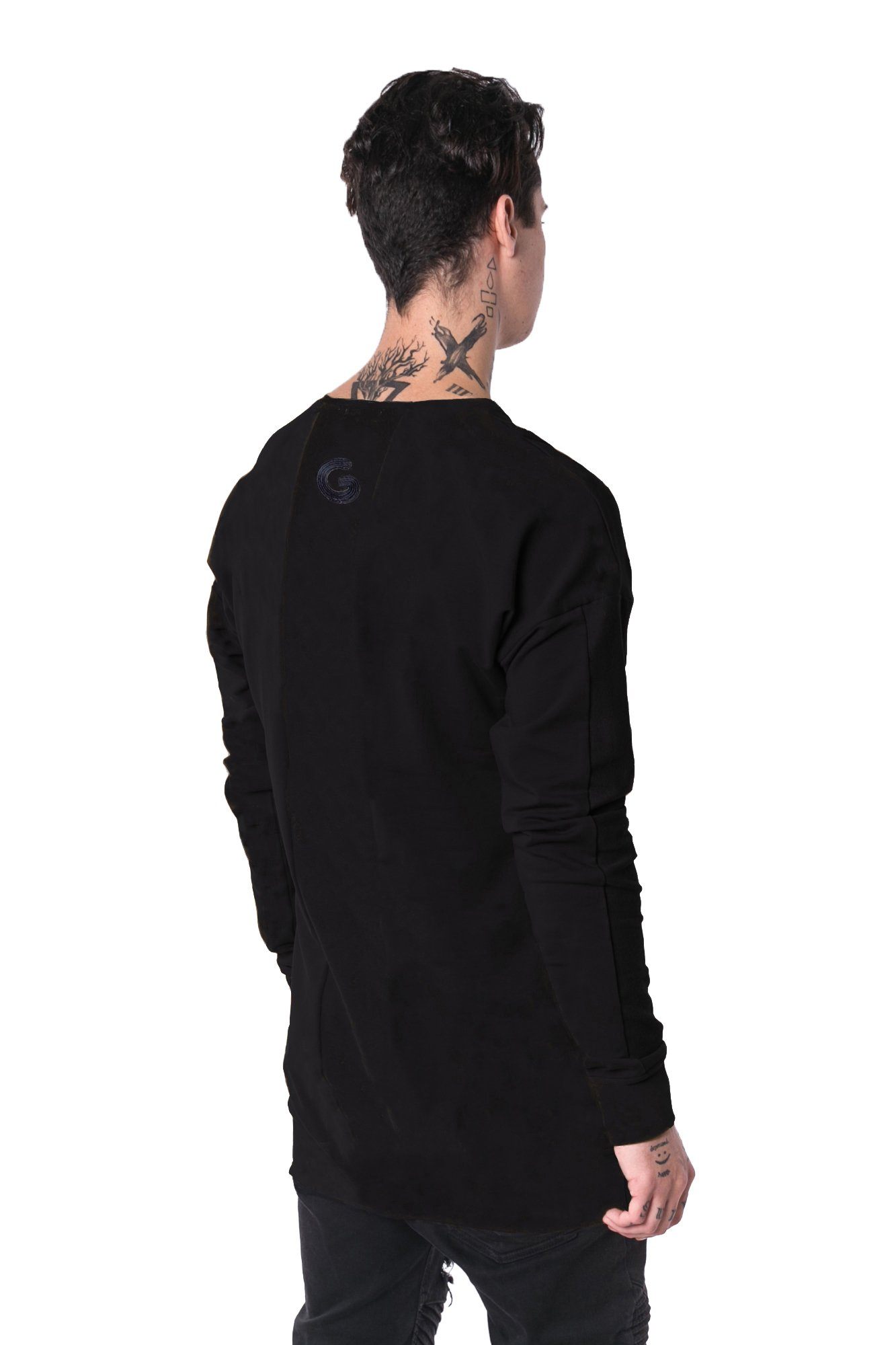The Man Paneled Pullover Crewneck 17 // čierny
