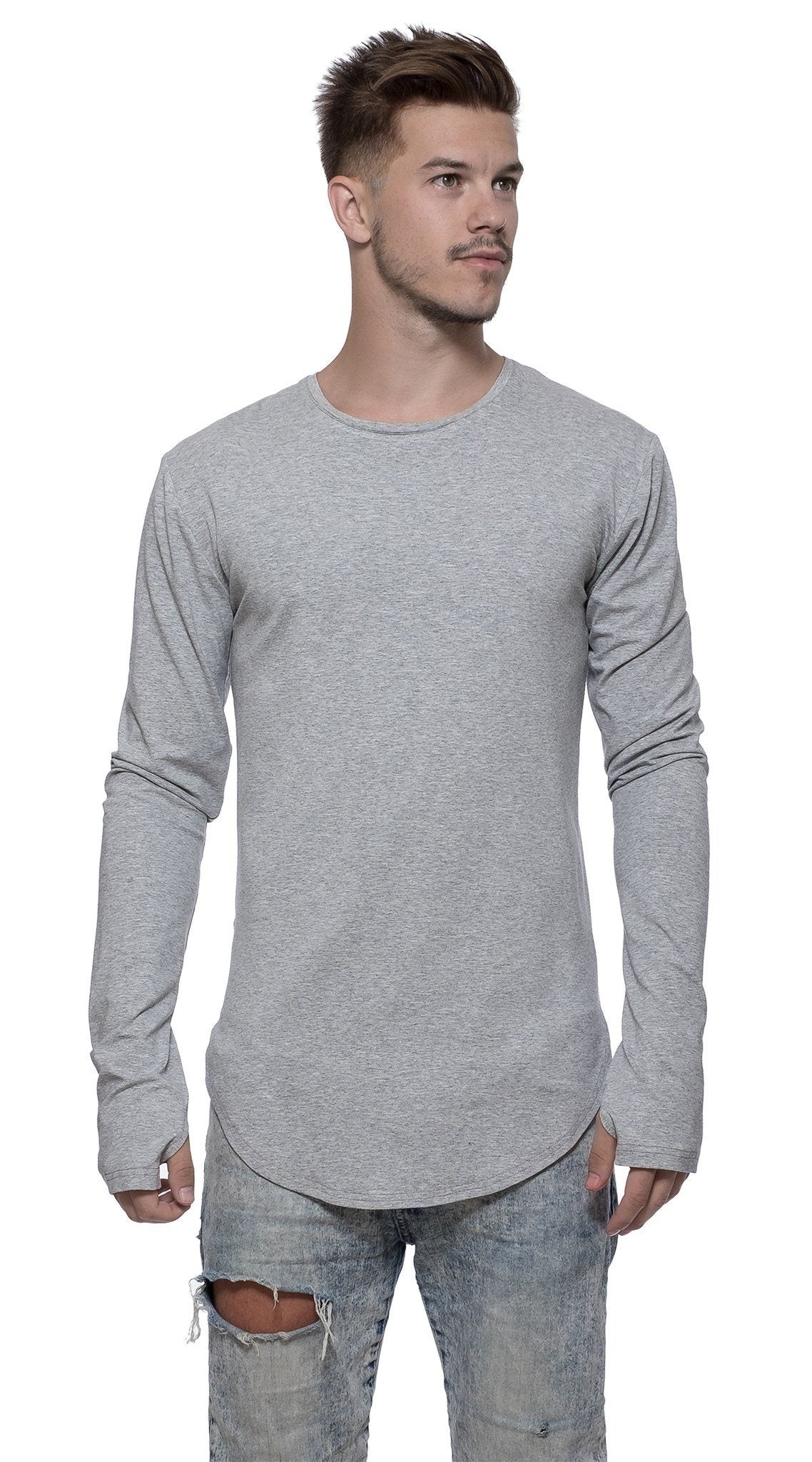 TheG viscose handmade designer under long tee gray
