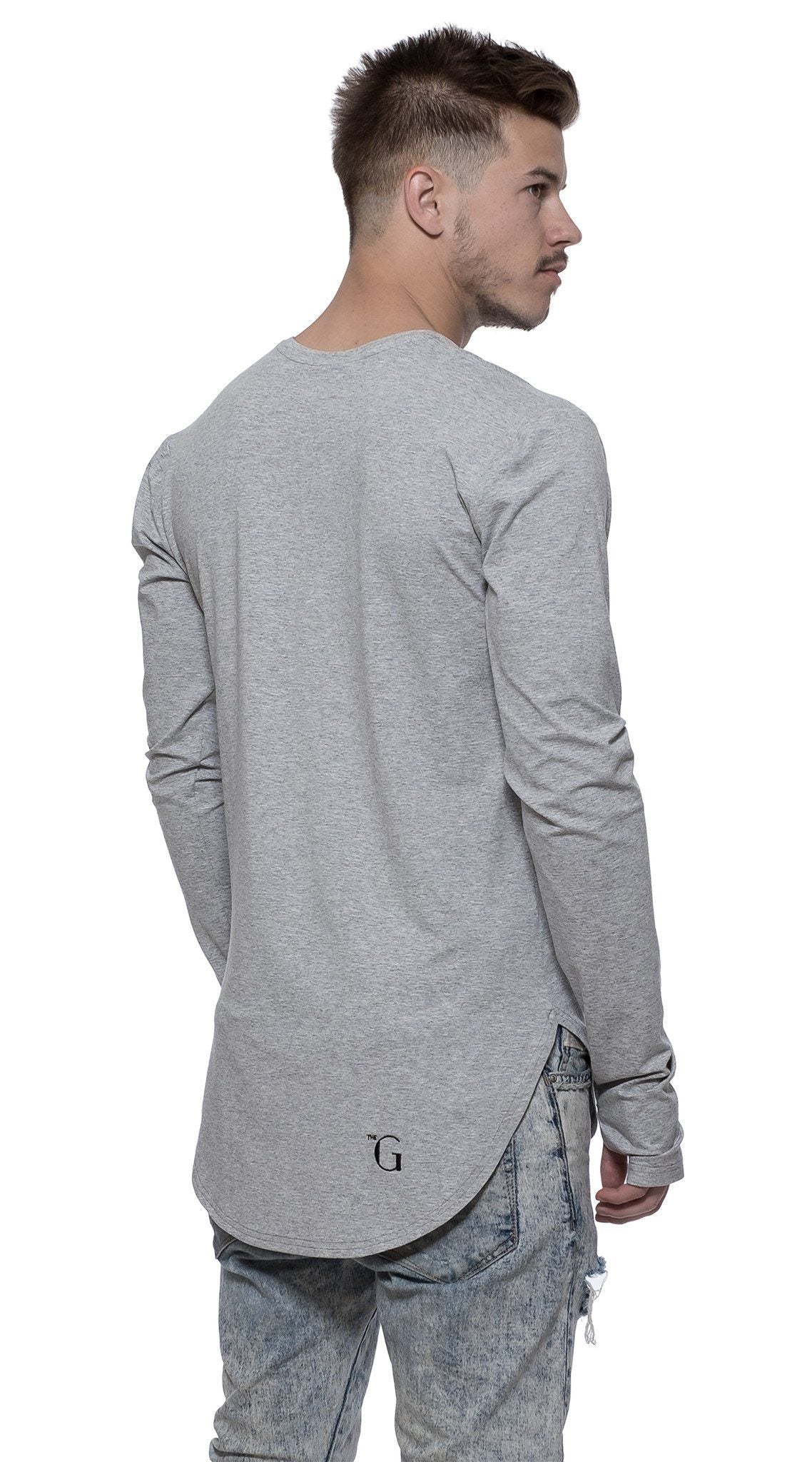 TheG viscose handmade designer under long tee gray