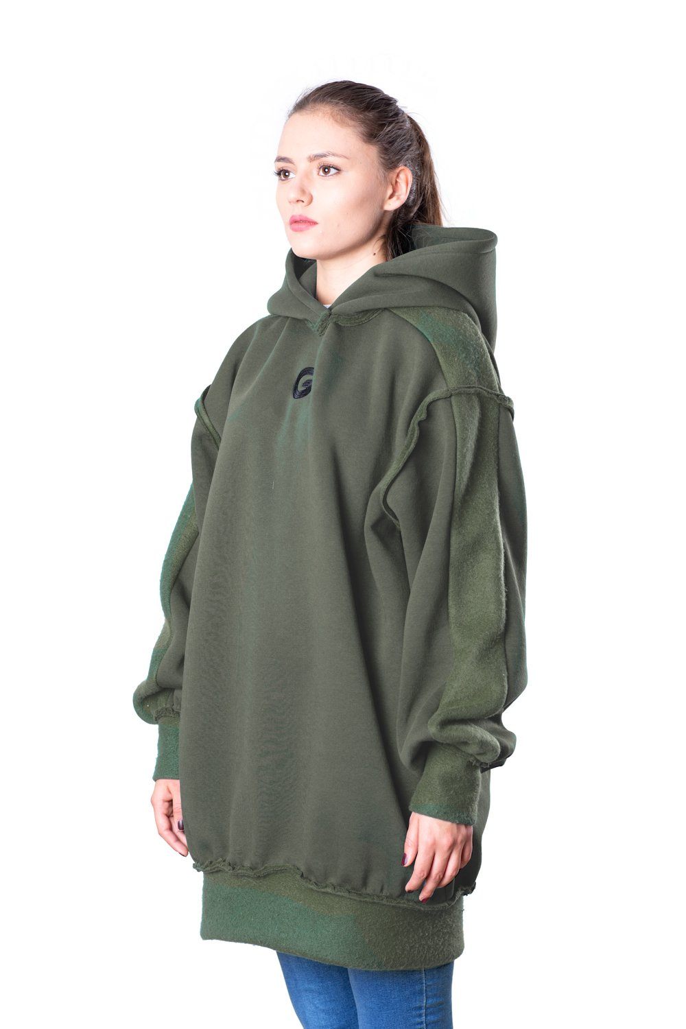 TheG Fresh Oversize Hoody Woman // vojenská zelená
