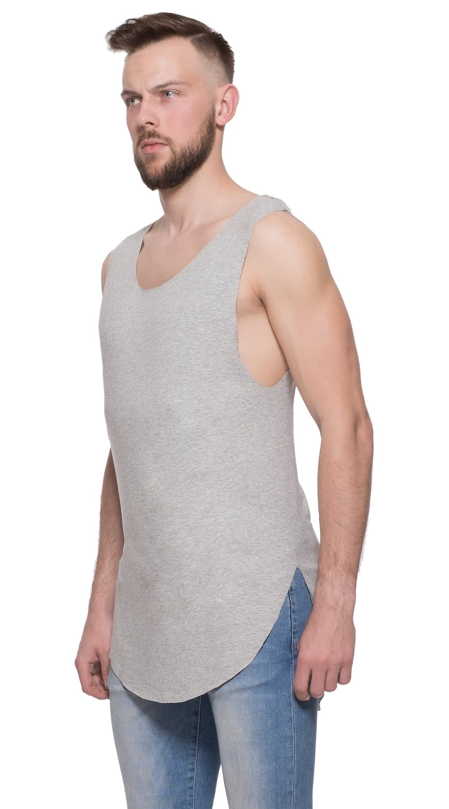 TheG Man viskózový dlhý tank // šedý