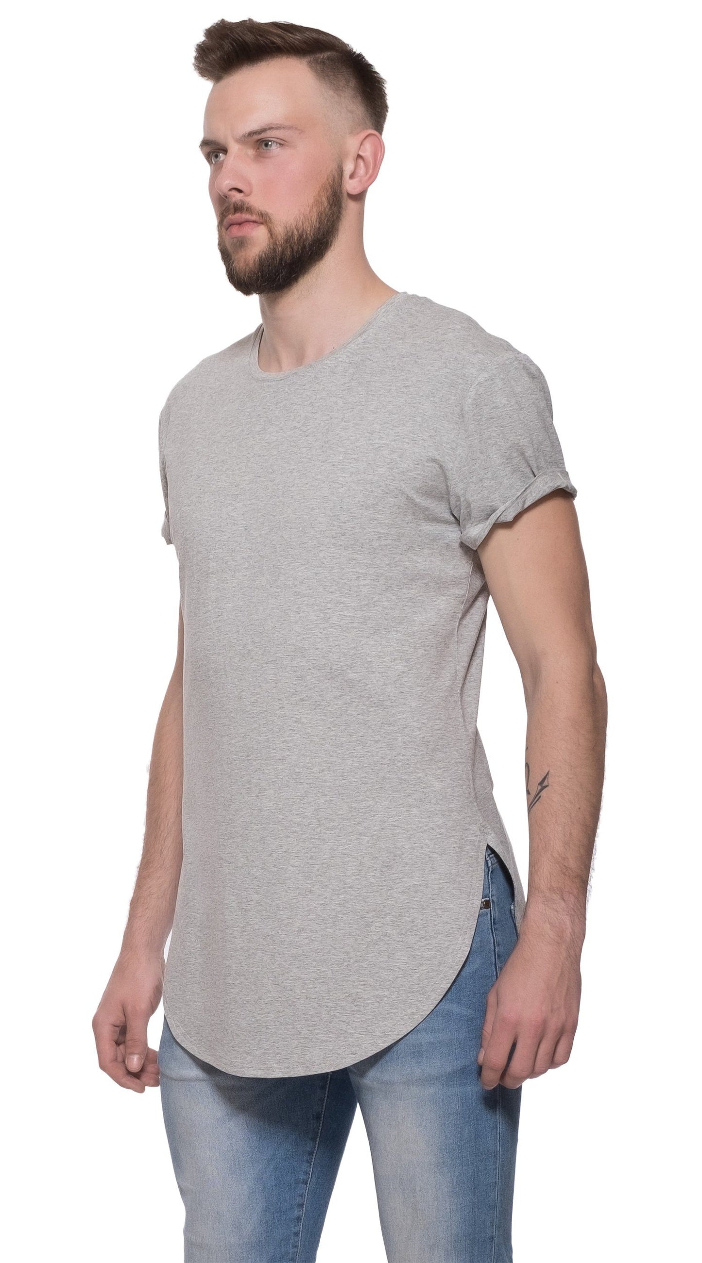 TheG Man Viscose Basic 1/2 Long Tee // grey