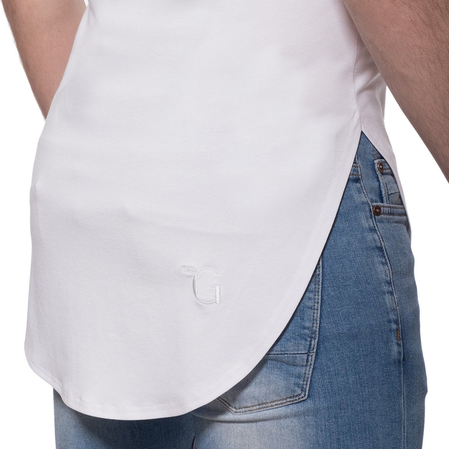 TheG viscose handmade designer 1/2 long tee white