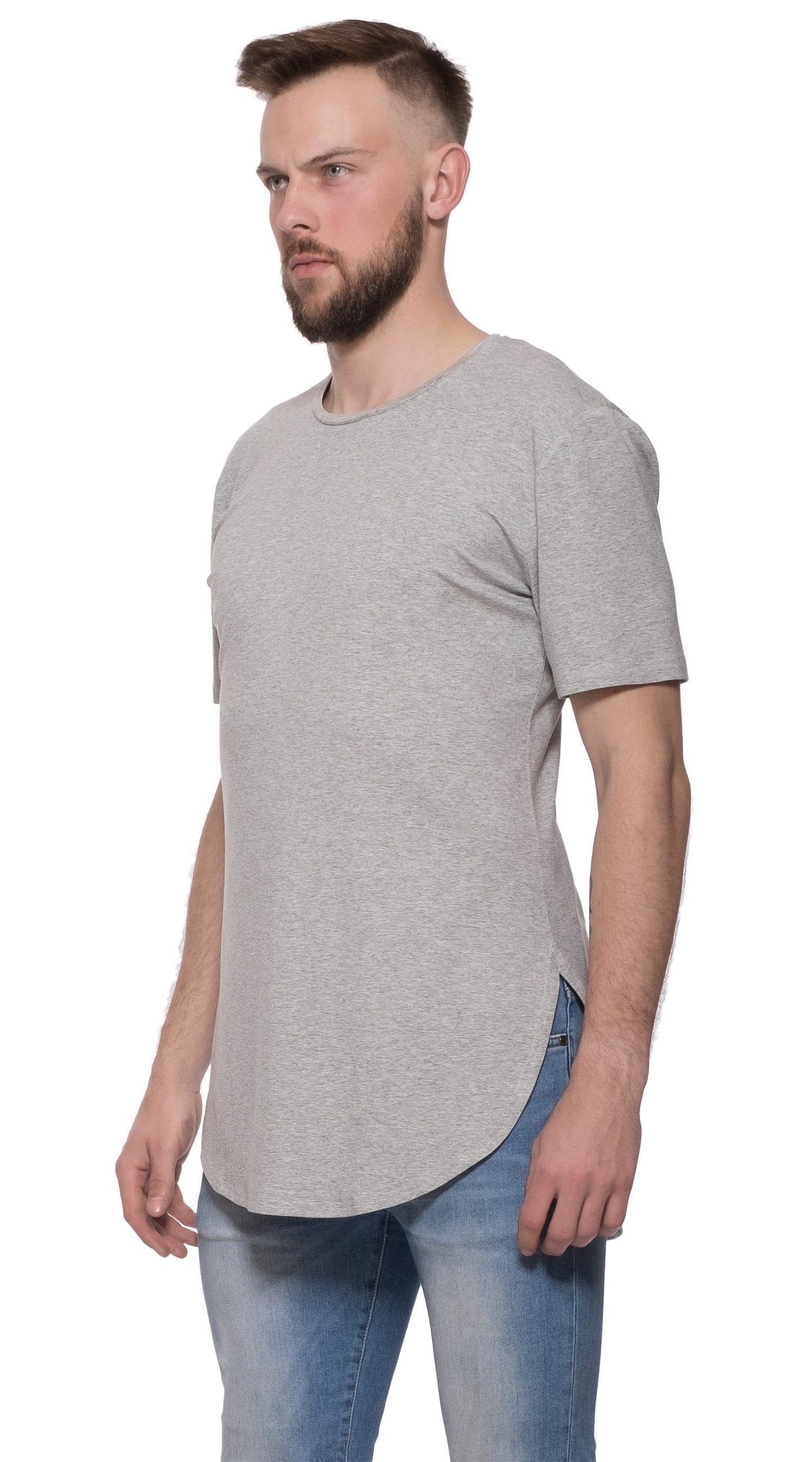 TheG Man Viscose Basic 2/2 Long Tee // grey