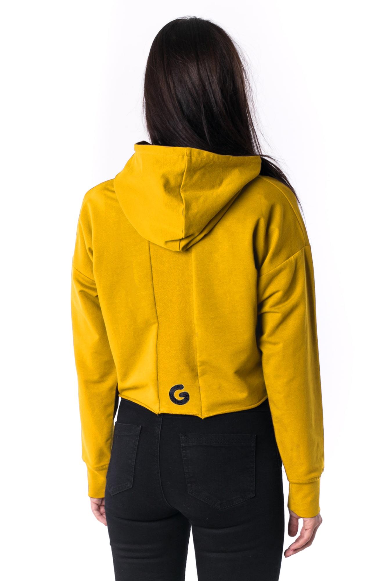 The Woman Paneled Cropped Hoody 17 // žltá