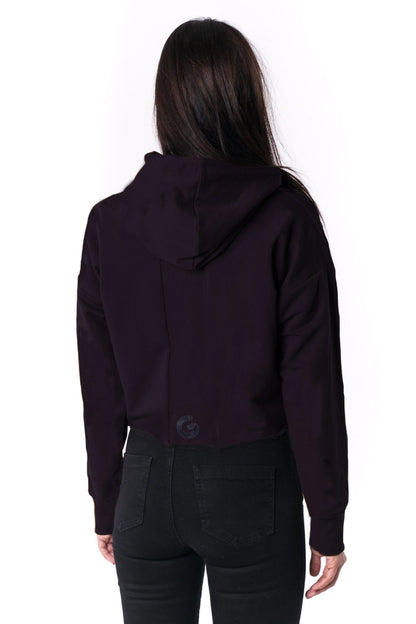 The Woman Paneled Cropped Hoody 17 // čierna