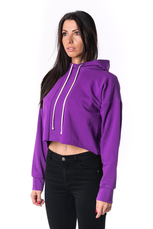 The Woman Panelled Cropped Hoody 17 // violet