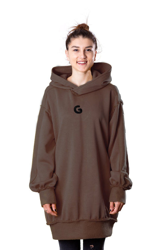 TheG Fresh Oversize Hoody Woman // hnedá