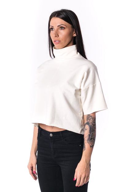 The Woman Panelled Crop Turtleneck 17 // pearl
