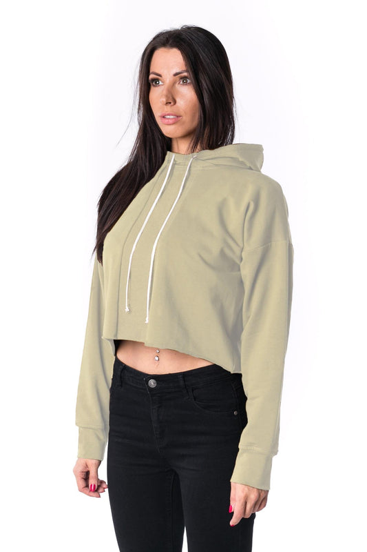 The Woman Paneled Cropped Hoody 17 // krém