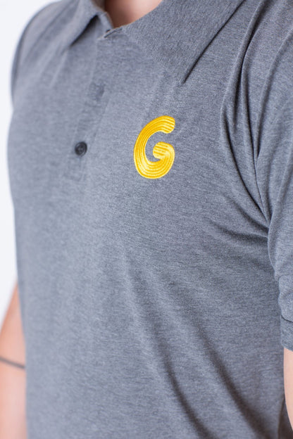 French Terry Man Polo // grey stripe