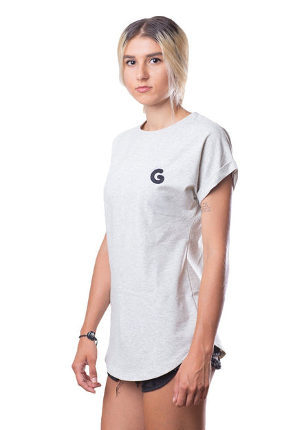 Dámske tričko French Terry Oversize // sivobiele