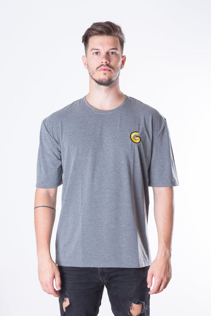 French Terry Man Oversize tričko // šedý prúžok