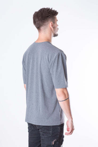 French Terry Man Oversize tričko // šedý prúžok