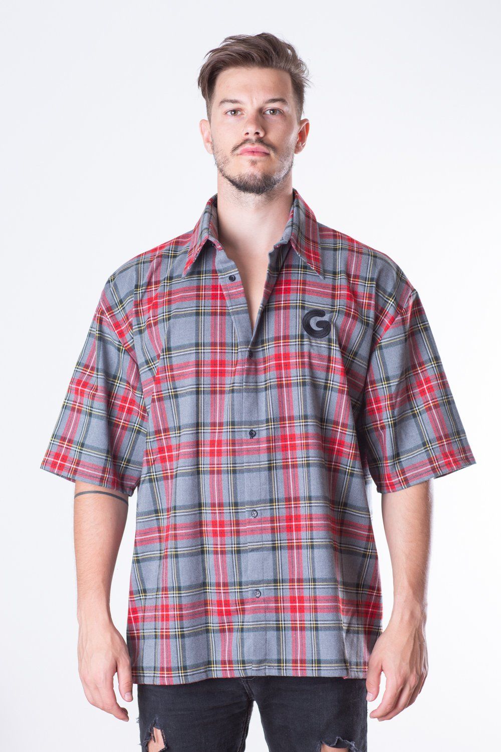 Tartan Man Shirt // sivá