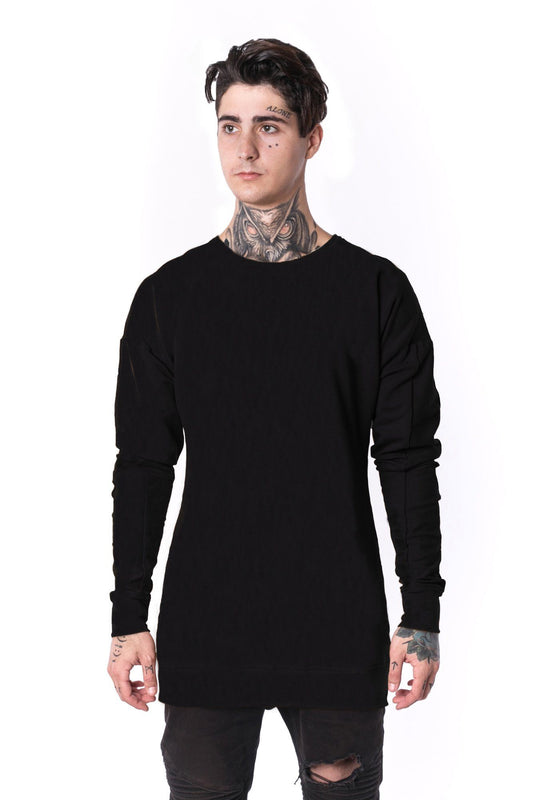 The Man Panelled Pullover Crewneck 17 // black