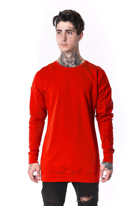 The Man Panelled Pullover Crewneck 17 // red
