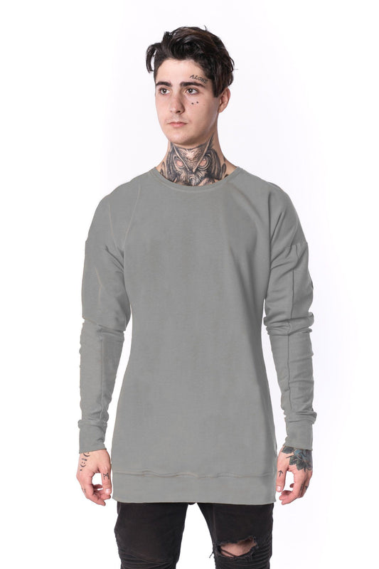 The Man Panelled Pullover Crewneck 17 // light grey