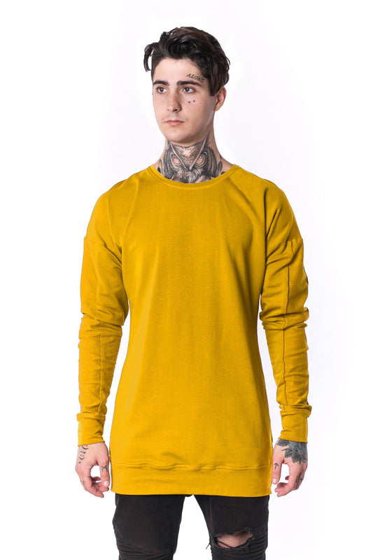 The Man Paneled Pullover Crewneck 17 // žltý