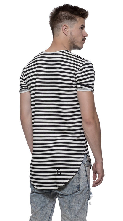 TheG viscose handmade designer 1/2 long tee striped