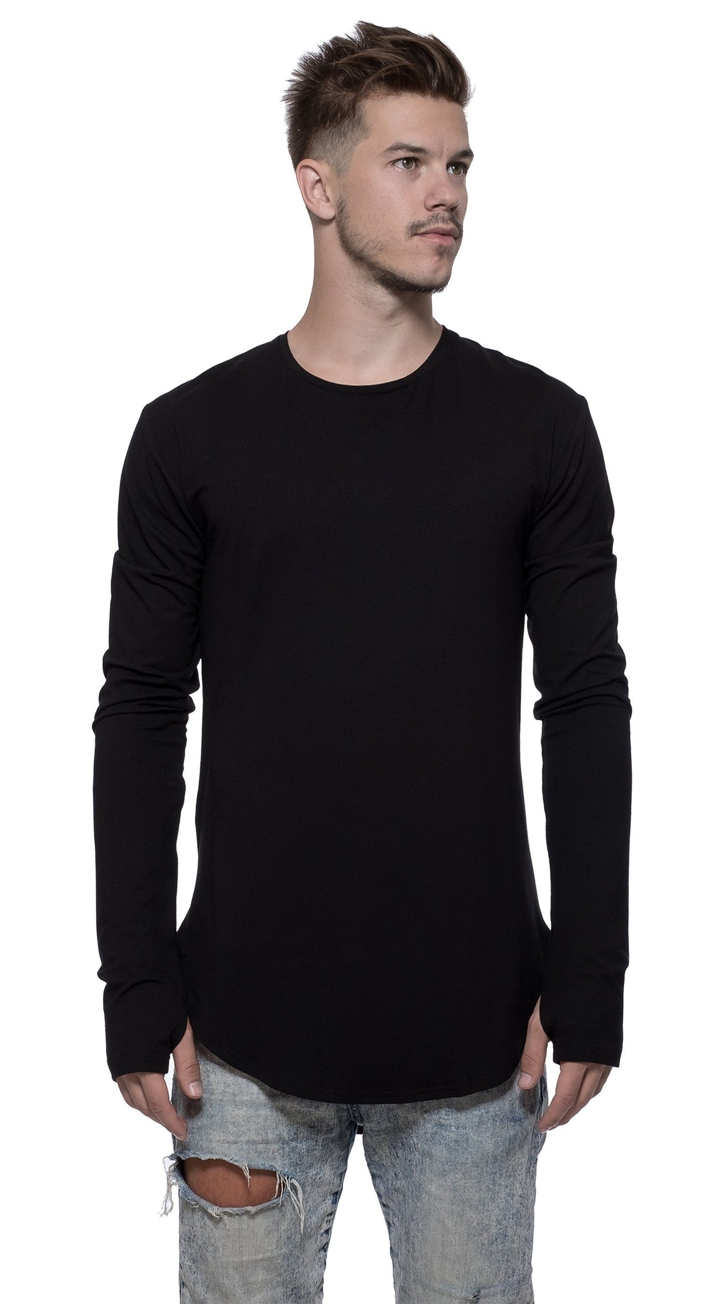 TheG Man Viscose Under Long Tee // black