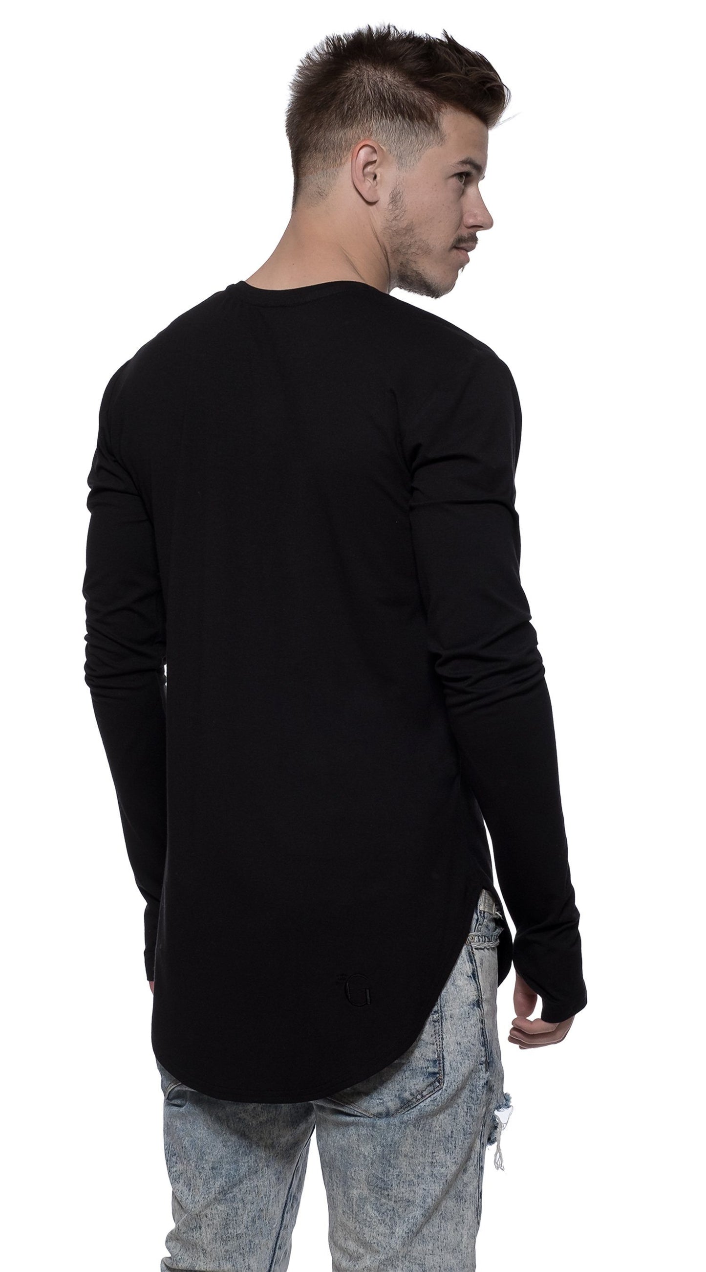 TheG Man Viscose Under Long Tee // black