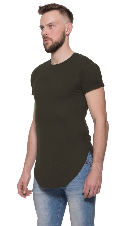 TheG Man Viscose Basic 1/2 Long Tee // khaki