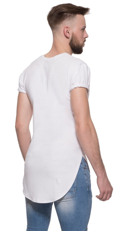 TheG viscose handmade designer 1/2 long tee white