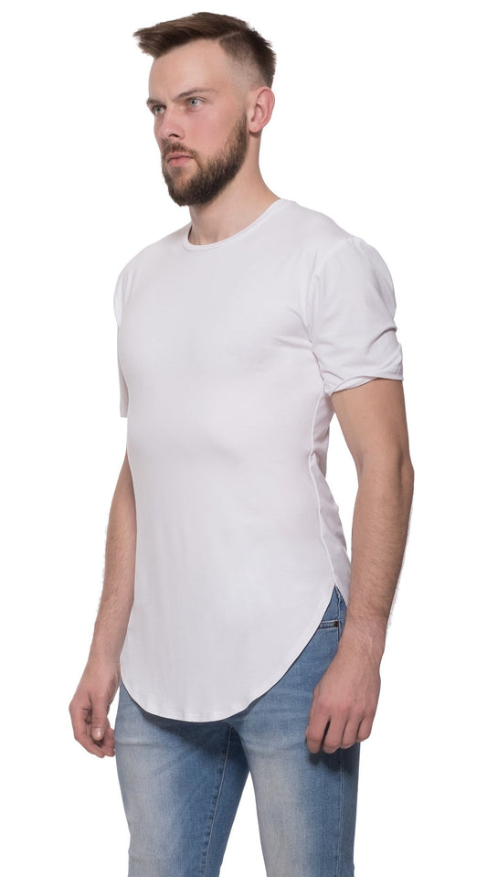 TheG Man Viscose Basic 2/2 Long Tee // white