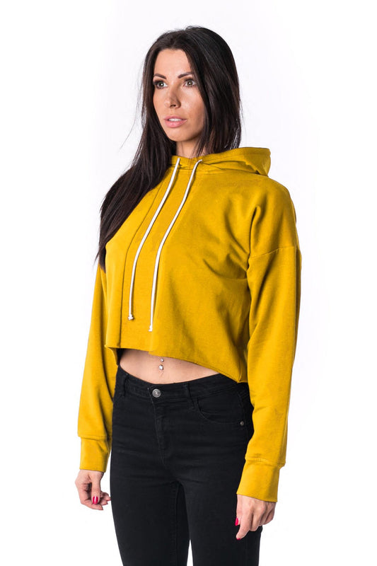 The Woman Paneled Cropped Hoody 17 // žltá